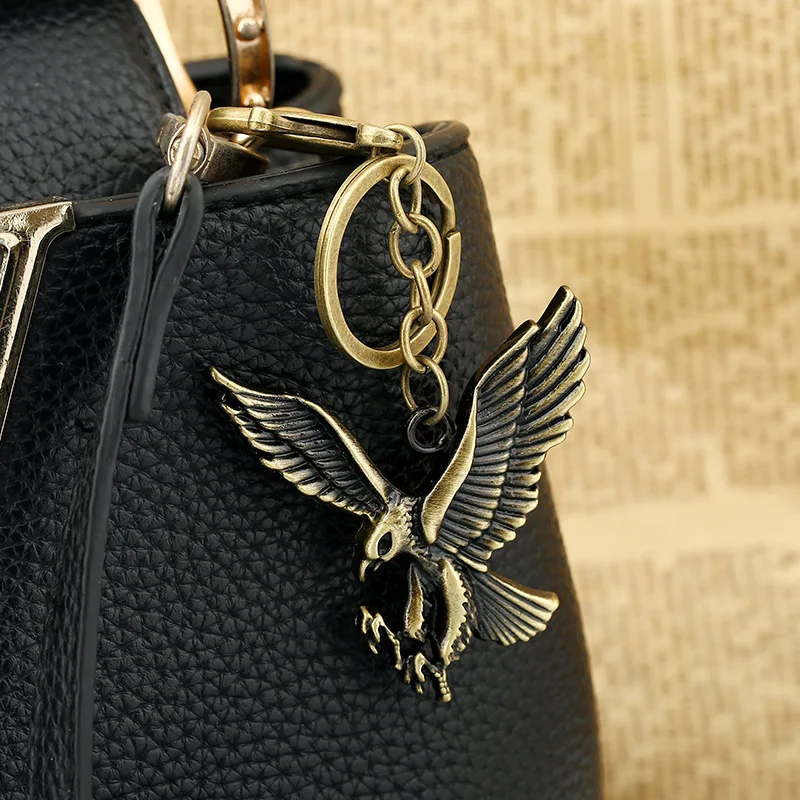 Punk Vintage Cartoon Deer Cat Eagle Owl Pendant Charms Keychain For Men Women Key Ring Car Auto Bag Chain Accessory | Украшения и