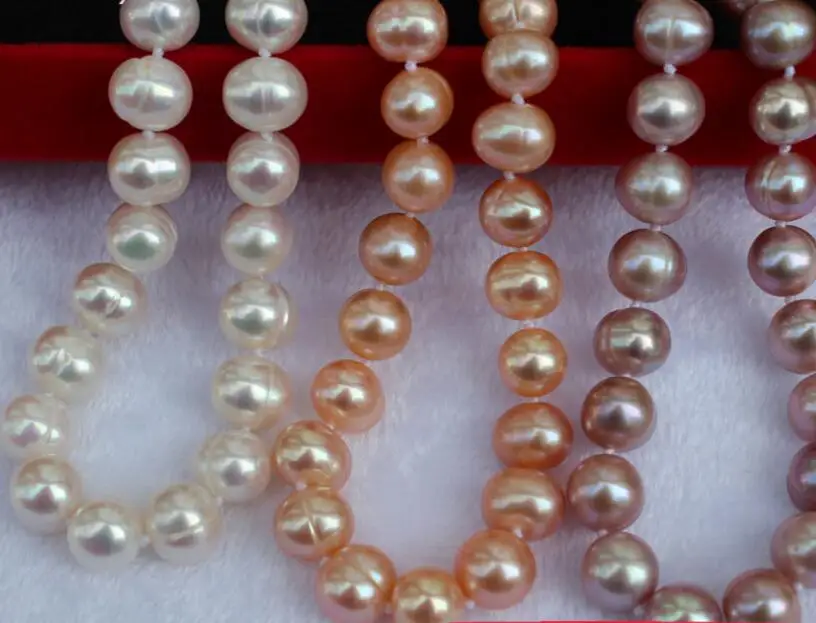 Одно резьбовое ожерелье из пресноводного жемчуга 8 мм с натуральными ювелирными