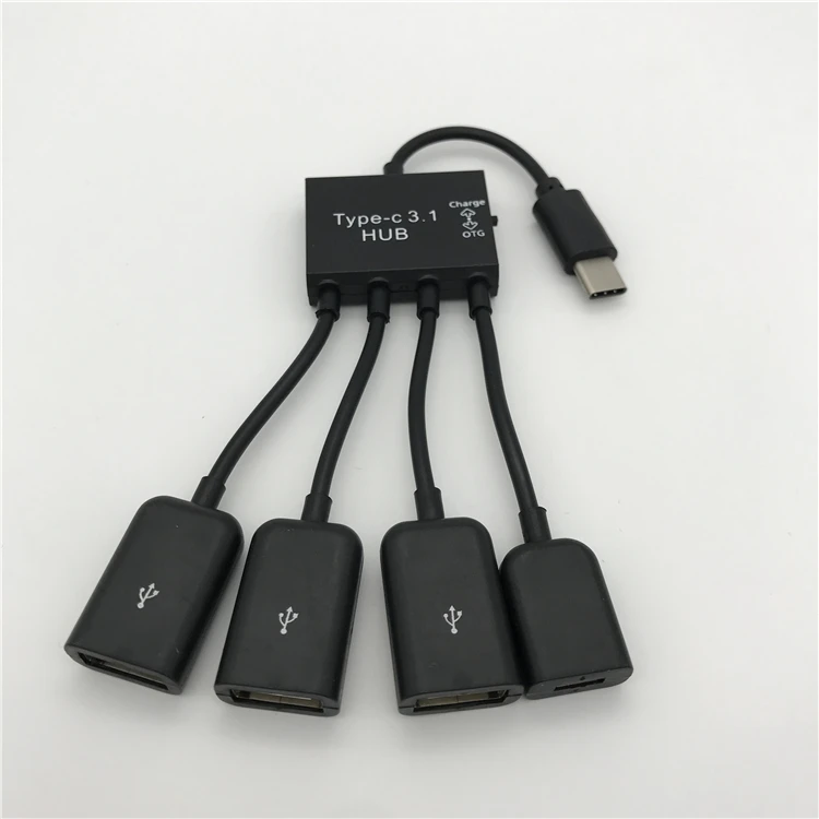 1 комплект 4 в USB 3 Type-C к Micro + порта 2 0 хост для зарядки нескольких OTG Hub Кабель