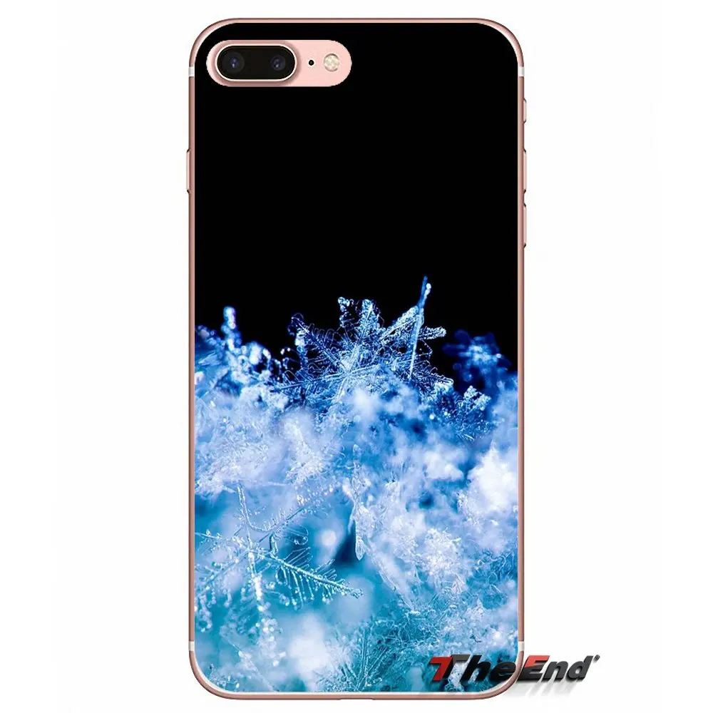 Прекрасный Снежинка для iPhone X 4 4S 5 5S 5C SE 6 6S 7 8 Plus Samsung Galaxy J1 J3 J5 J7 A3 A5 2016 2017 Мягкий