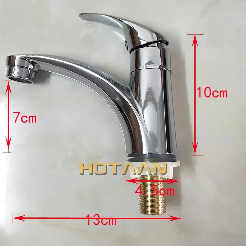 HOTAAN,, одна ручка, одно отверстие, смеситель для ванной комнаты, Одноместный, холодный, медный, для раковины, смеситель для воды, хромированная отделка