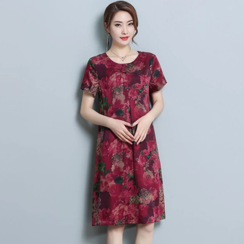 Женское платье из искусственного шелка с цветочным принтом новинка 2018 модное