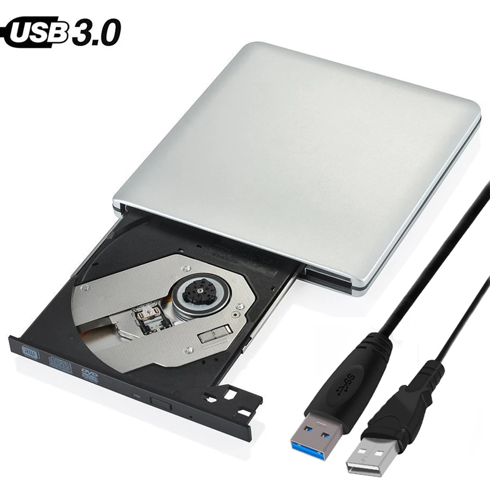 

External USB 3.0 High Speed DVD RW Burner CD Writer Portable Optical Drive for Laptop PC fit Win XP WIN 7 WIN 8 WIN 10 MAC OS