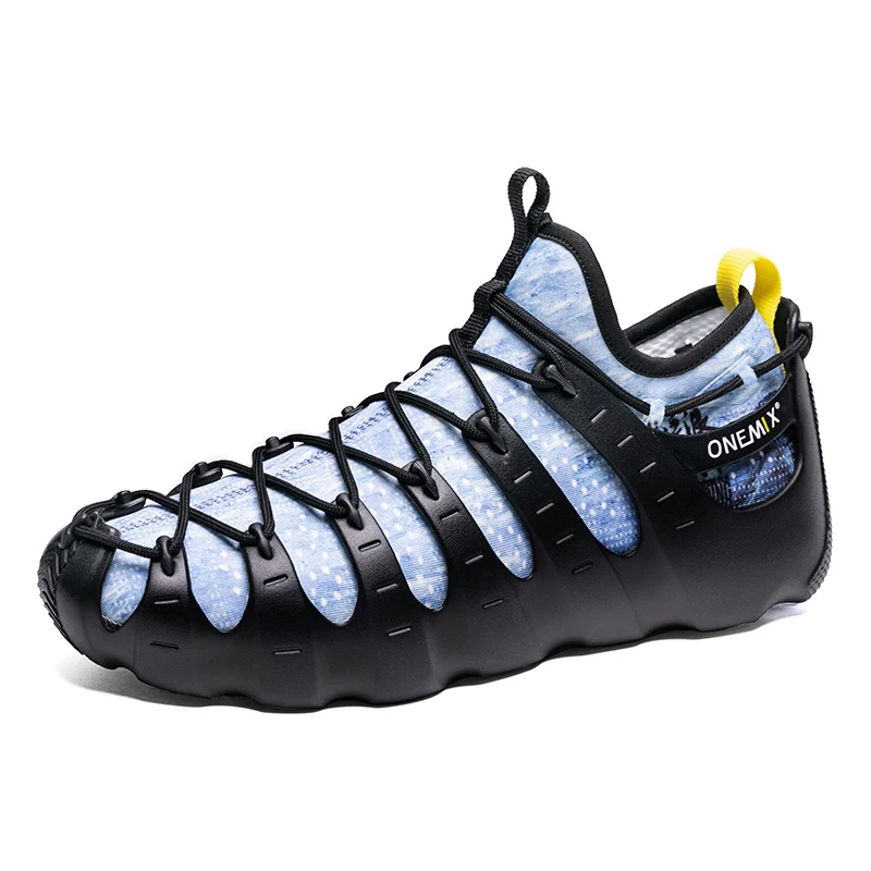 Onemix Summer Functional Rome Running Shoes 1 Shoes 3 Wear Breathable Black Sneakers Two-Piece Yoga Shoes Water Diving Shoes