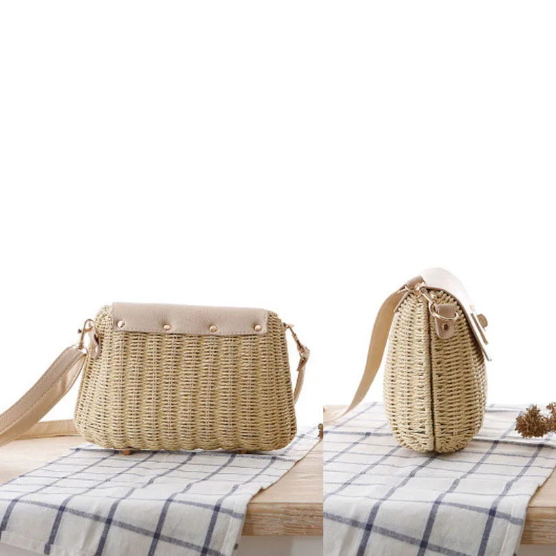 Тканая Соломенная пляжная сумка ручной работы в богемном стиле для женщин Летняя