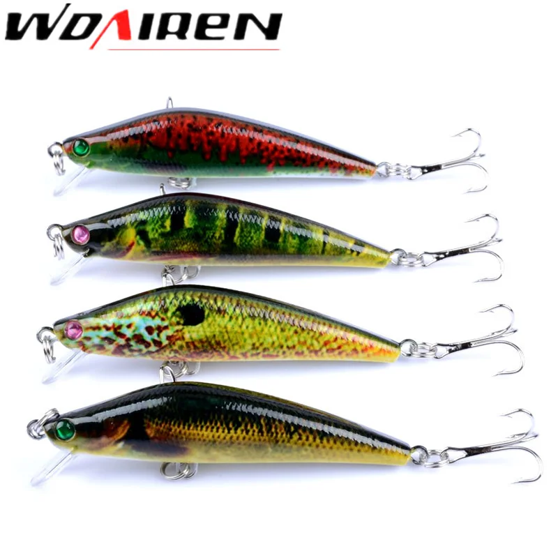 

4Pcs/lot Crank Fishing Lures set 8cm 8g 3D Painted Hard lure Crankbait Artificial Fishing bait kit Pesca Wobblers fishing Tackle