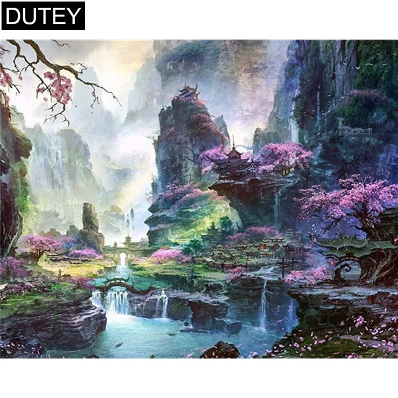 

Алмазная живопись 5D "ручей", квадратная/круглая, для рукоделия, 3D Алмазная Вышивка крестиком, мозаика для домашнего декора, подарок JCC