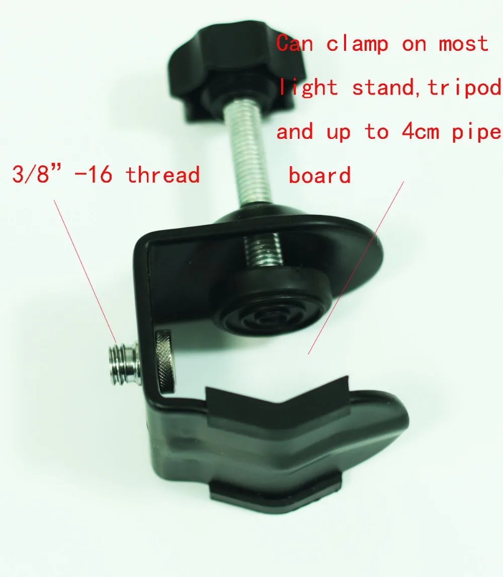 

U-образный зажим для фотостудии с наружной резьбой 3/8-16 дюймов для подставки для вспышки камеры
