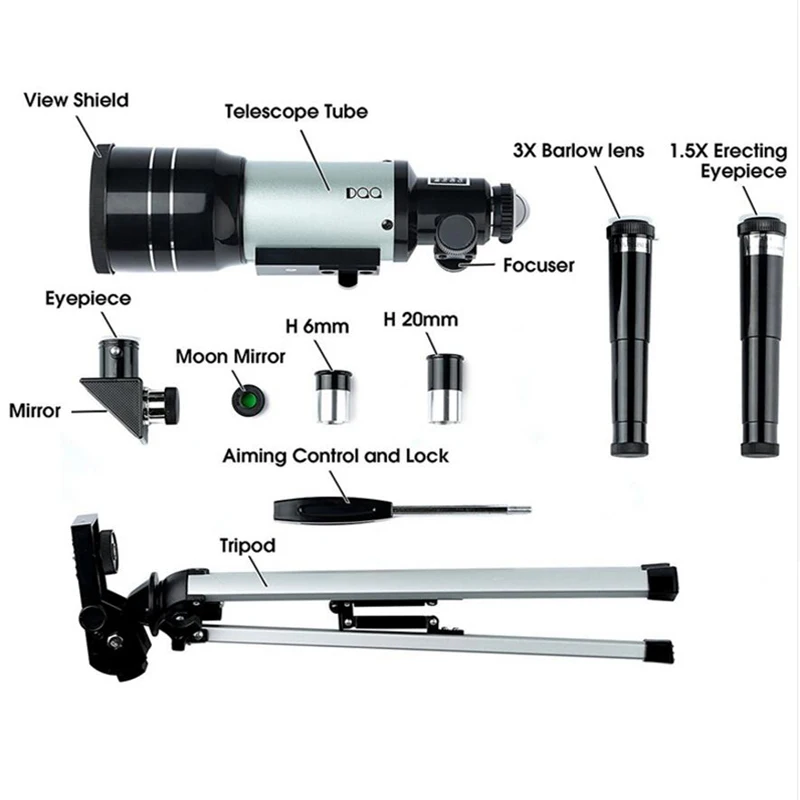 

150X F30070M Monocular Telescope Outdoor Professional Space Astronomica Telescope With Portable Tripod Adjustable Lever Hot Sale