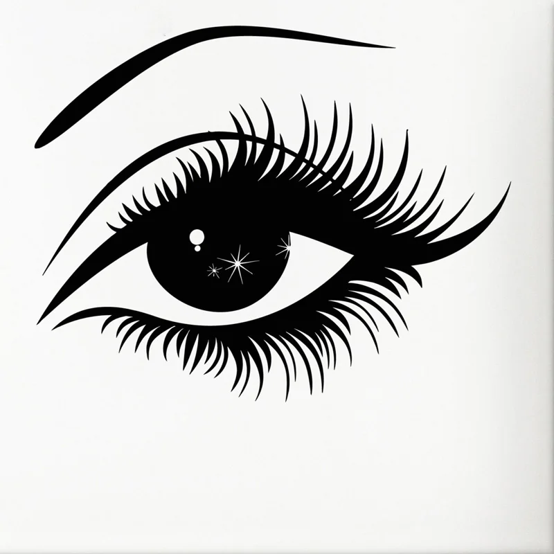 

Sexy Simple Eyes Wall Decals Make Up Girl Wall Sticker With Long Lashes Beauty Salon Vinyl Wall Stickers Mural L279