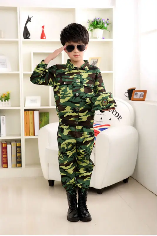 Детская Униформа с длинным рукавом костюмы для военных учений мужчин и
