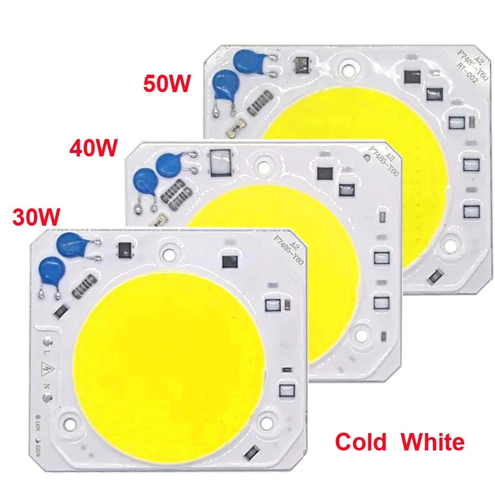 10 шт./лот high Puissance LED COB 30 Вт 40 50 Светодиодная лампа AC220 V Бесплатный привод источник