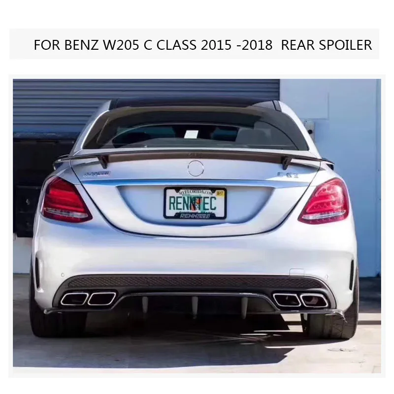 W205 C63 карбоновый спойлер для Benz C класс C200 C300 AMG 4 дверный крыло наклейка в форме губ