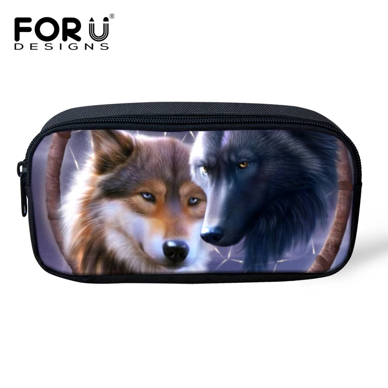 3D Детский Модный чехол для карандашей FORUDESIGNS с изображением волка пенал