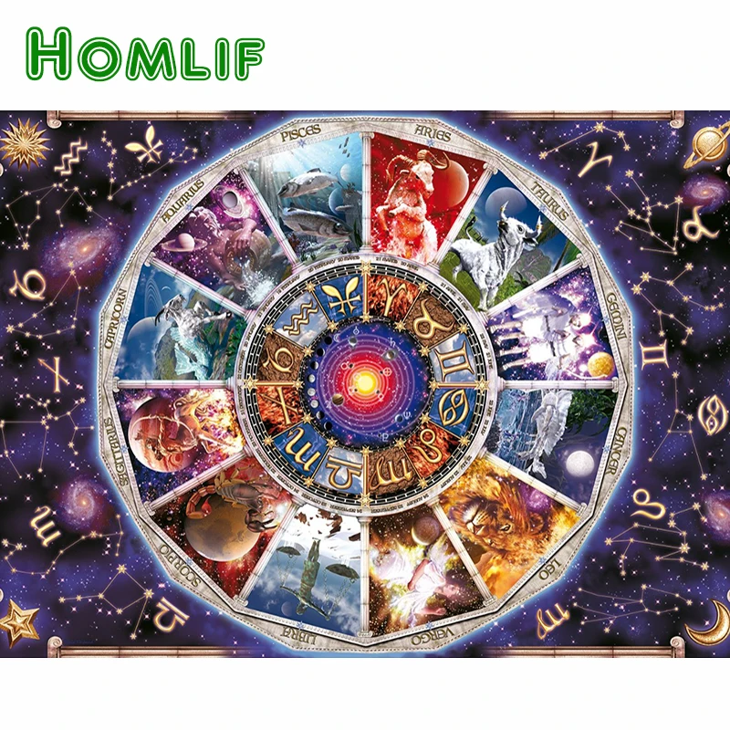 Алмазная вышивка HOMLIF 5D квадратная алмазная живопись фантазия астрология