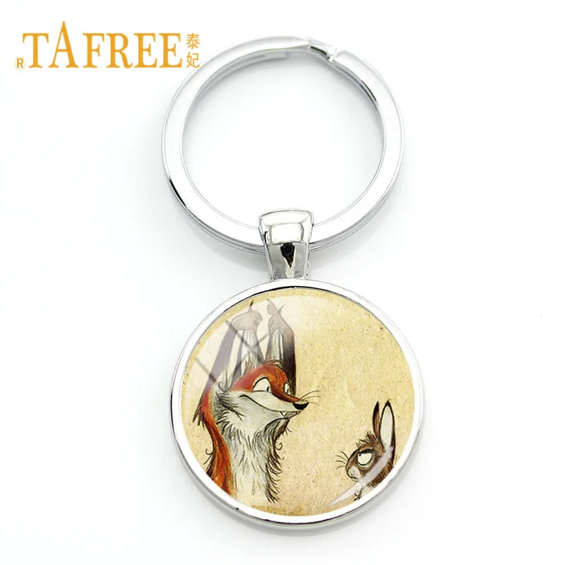 TAFREE, стеклянные драгоценные камни, брелок для сумочки, автомобильный брелок, милая Лисичка, подвеска, брелок для ключей, животное, клипса, искусство, ювелирное изделие для детей, подарок WF02