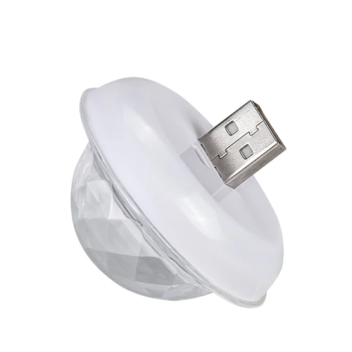USB White Мини USB струящийся светодиодный светильник для бега, сценический эффект, Кристальный магический диско-шар, 4 Вт, RGB стробоскопический светильник, диско-DJ, караоке, домашний вечерние светильник s - Цвет: USB White