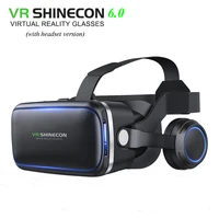 vr shinecon 6 0 3d glasses virtual reality goggles google cardboard vr box 2 0 vr headset with headphones gampad for smartphone