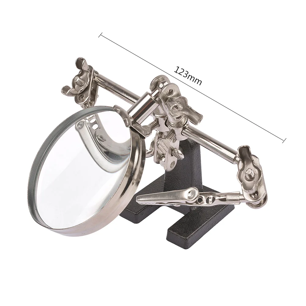 Desktop Magnifier Three Hands Auxiliary Clip Electric Iron Soldering for Jewelry Antiques Welding Circuit Board Stand | Инструменты