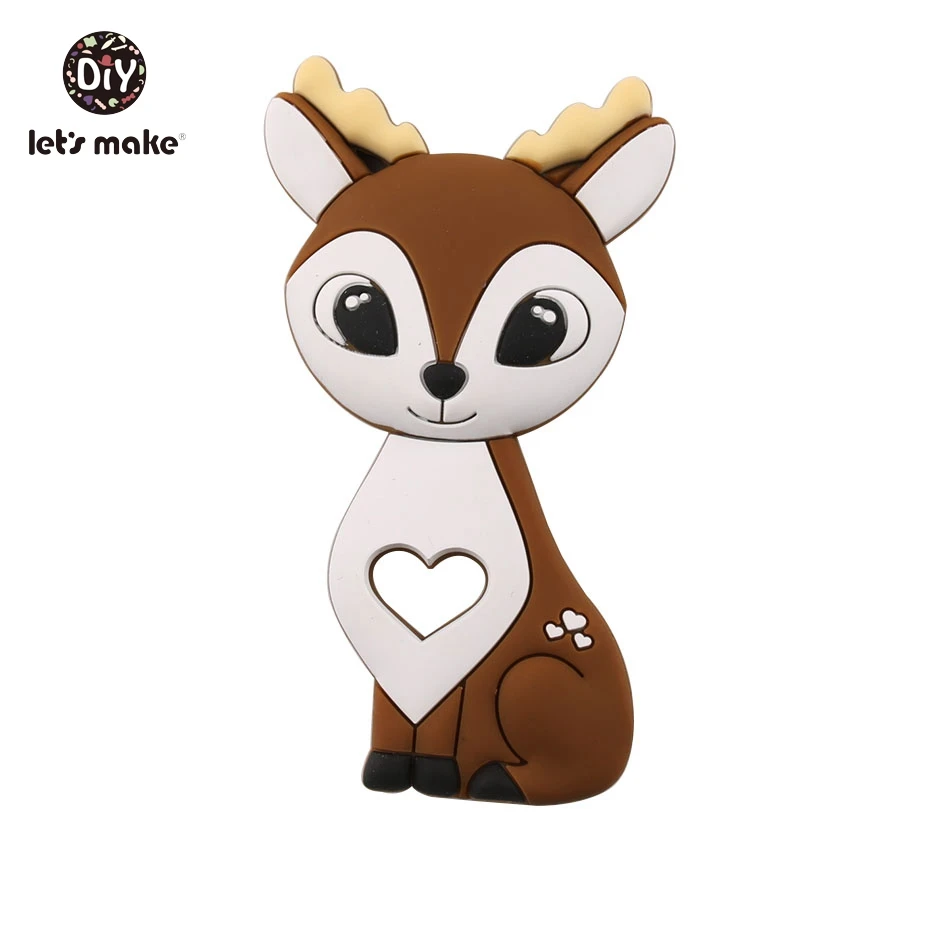 Brown Deer 1 шт. силиконовый Прорезыватель для зубов Bambi Sika олень сенсорная игрушка для новорожденного ребенка аксессуары для ухода за ребенком органический Прорезыватель для зубов - Цвет: Brown Deer