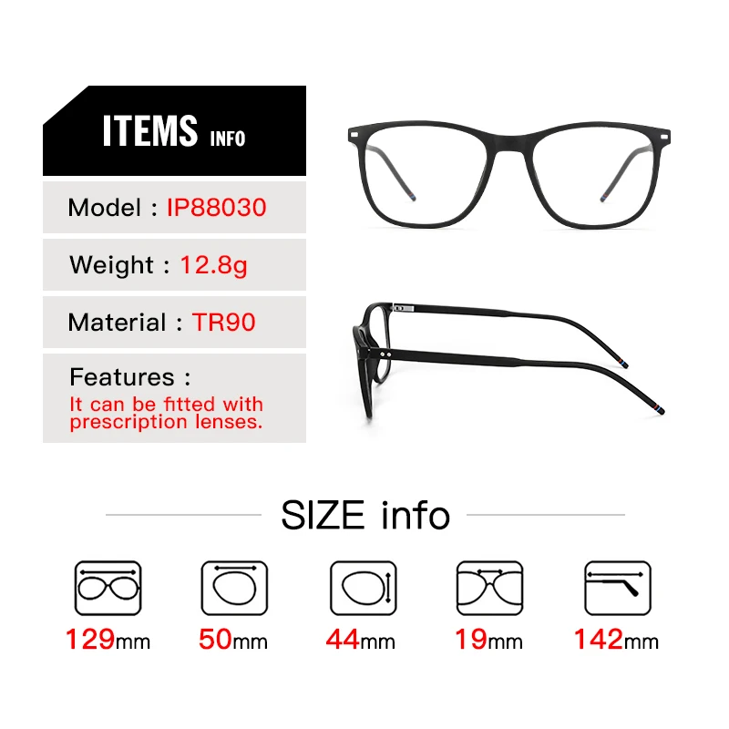 TR90 очки по рецепту мужские с заклепками фотохромные прогрессивные