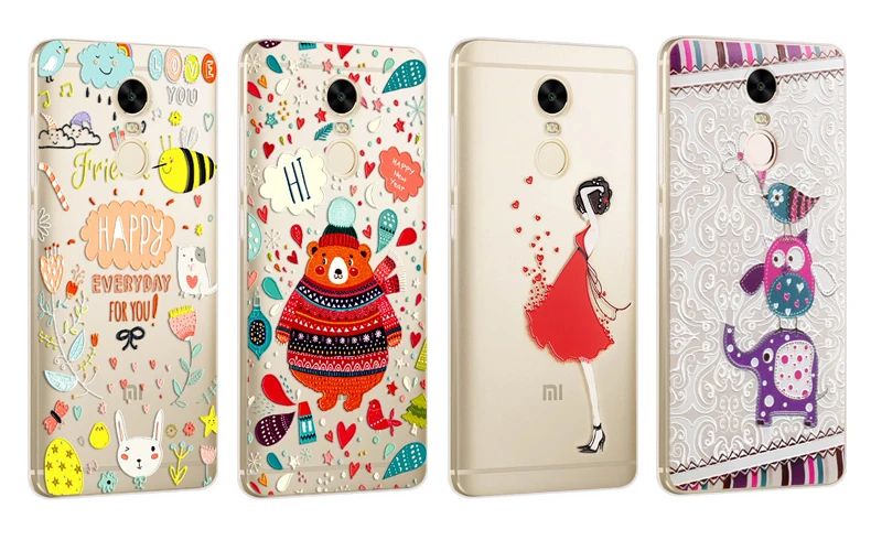 Vpower для Xiaomi Redmi Note 4x чехол 3D рельефный мультяшный чехол на заднюю панель Мягкий силиконовый чехол для телефона чехол s для Redmi note 4x5,5''