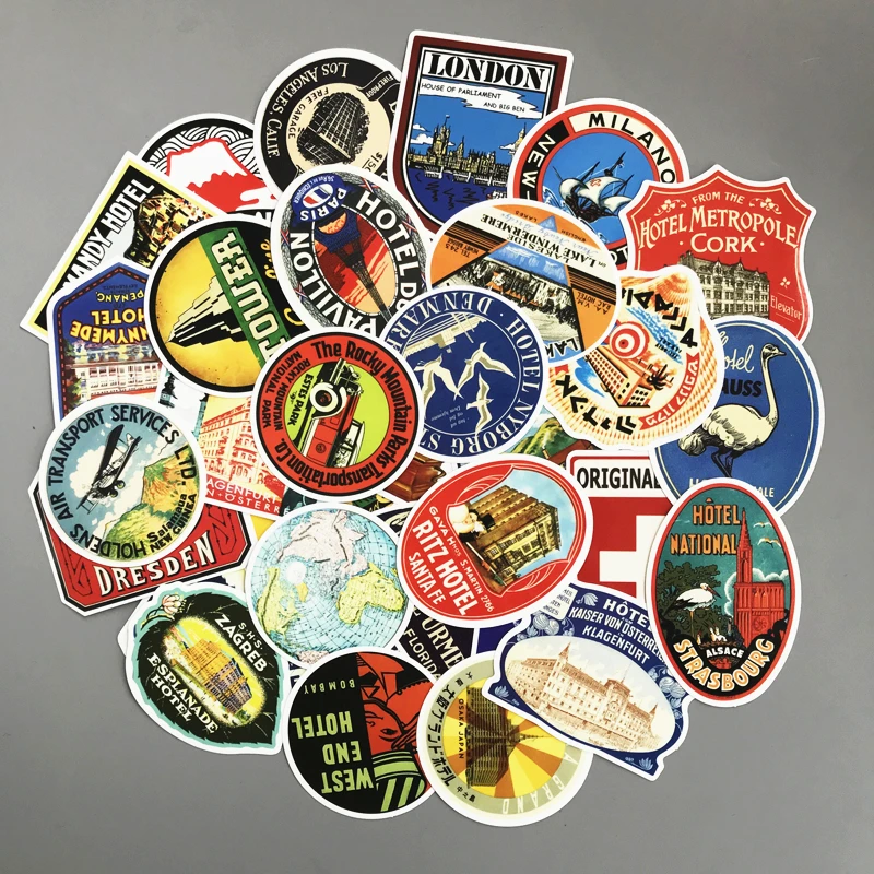 50 шт./компл. Ретро Стикеры наклейка для телефона автомобиля ноутбук велосипедов