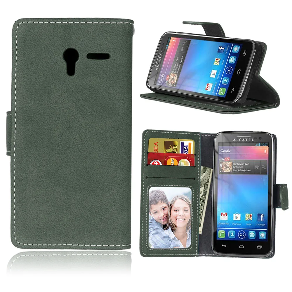 Кожаный чехол-бумажник чехол для ALCATEL One Touch pixi 3 4,5 дюймов 5017 5019 5019D флип-чехол с отделением для карт с использованием системы OneTouch pixi 3 телефона чехол s