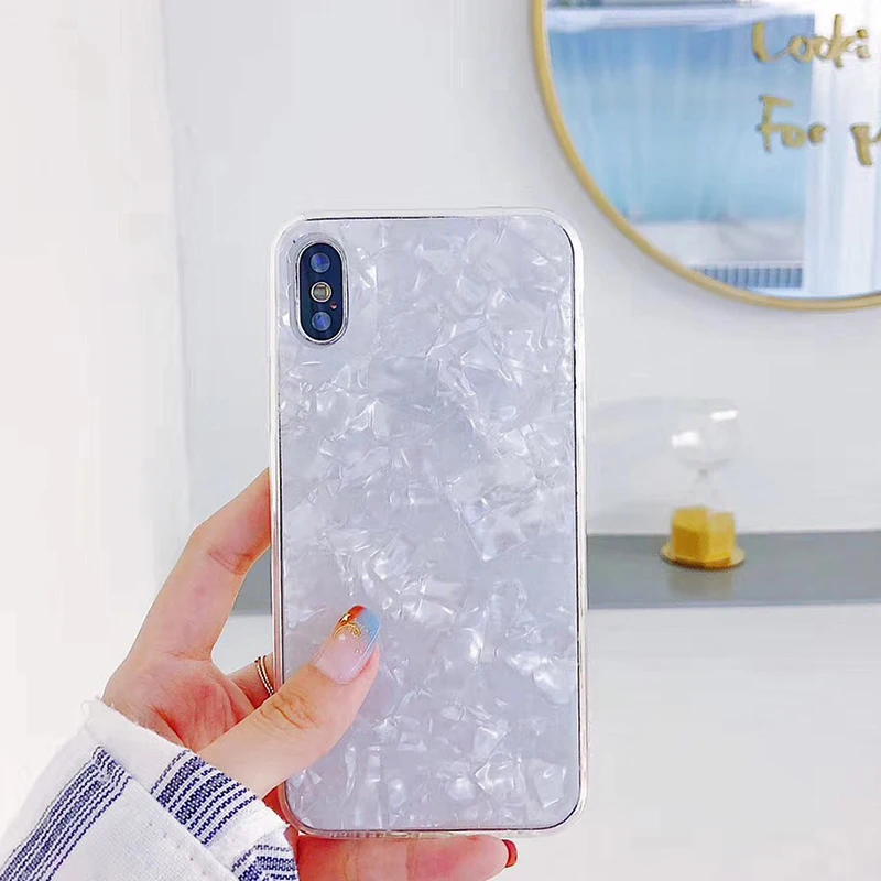 Блестящий чехол для телефона iPhone 7 Чехол Plus Dream Shell с узором X 6 s 8 plus 5S se 5 Мягкий