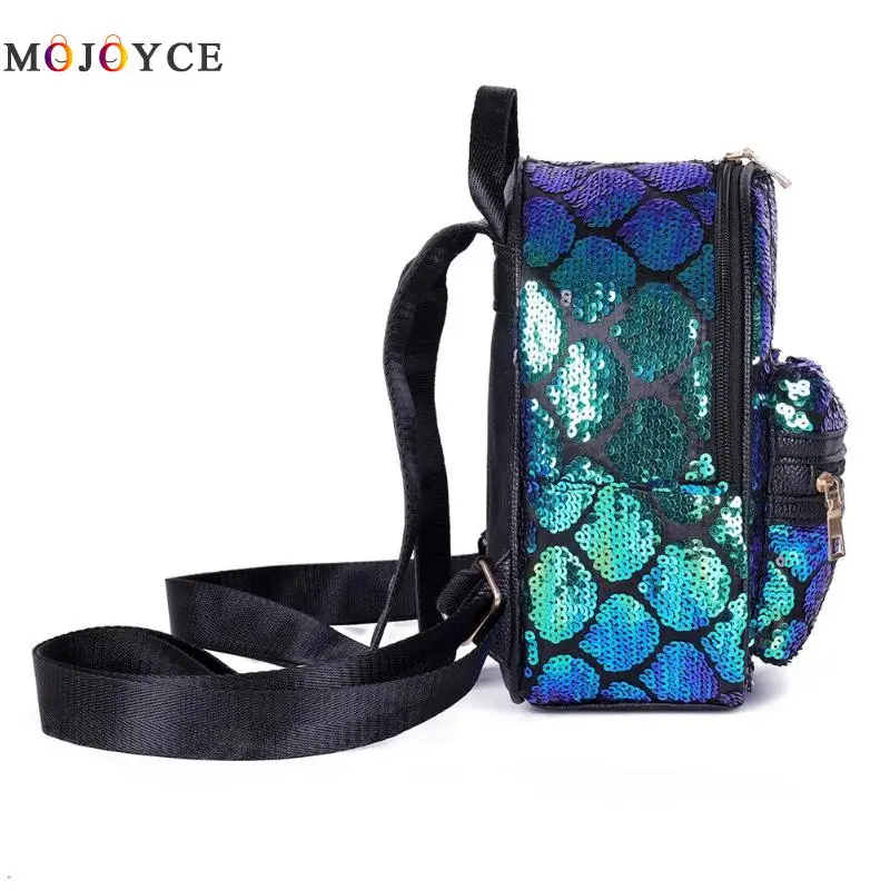 Sequins PU Leather MIni Backpack Women Fashion Glitter Knapsack PU Leather Backpack sac a dos