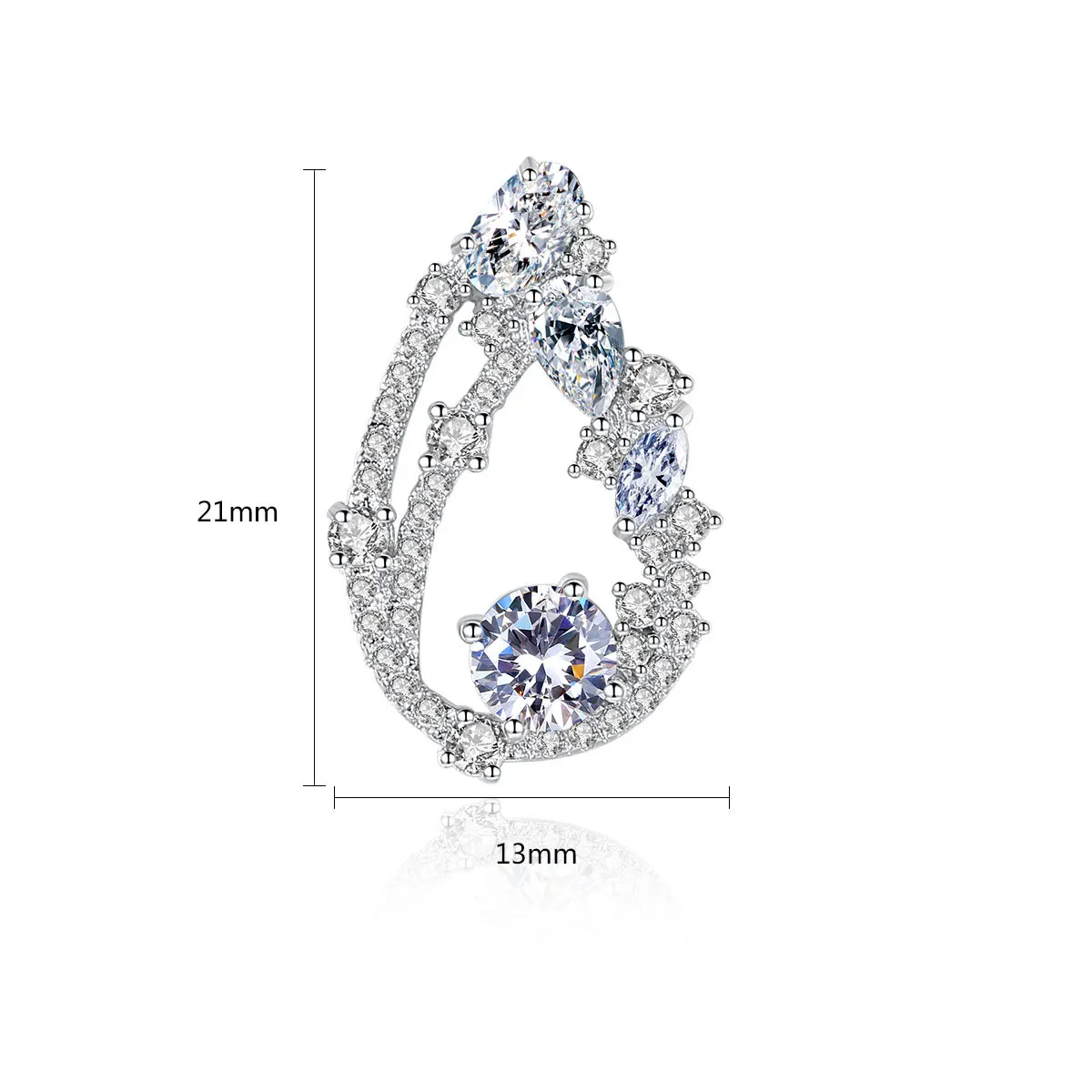 Crystal Tear Drop Shaped Stud Earrings Shiny Cubic Zircon Water Jewelry for Women Party Dress | Украшения и аксессуары