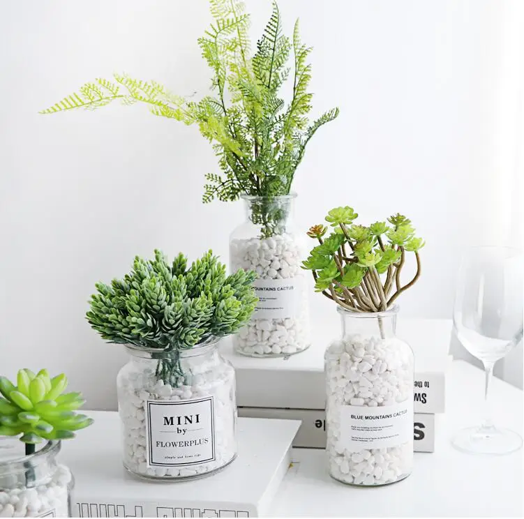 Скандинавские INS стеклянная ваза + Искусственные Цветочные украшения имитация