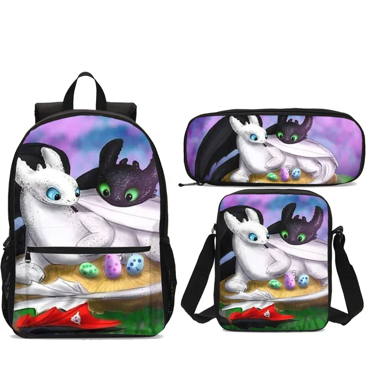 Набор рюкзаков из 3 предметов с героями мультфильмов Как приручить дракона Для