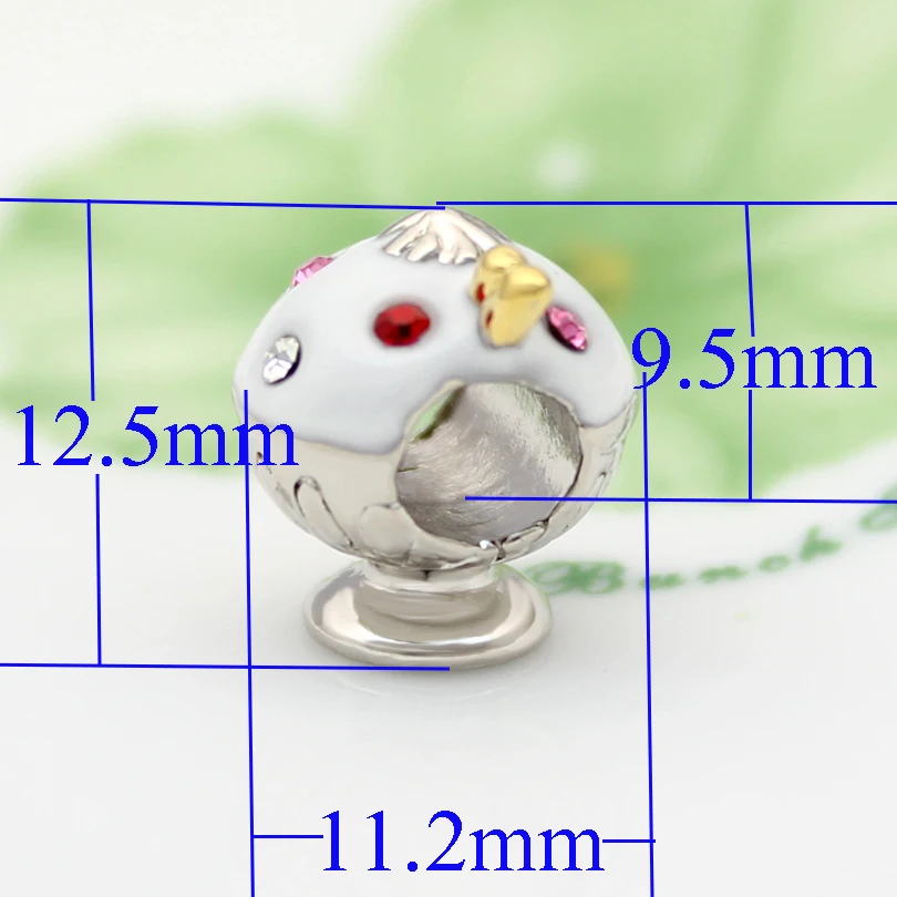 Цветной кристалл белый Эмаль Мороженое Дети Шарм бусины подходят Пандора