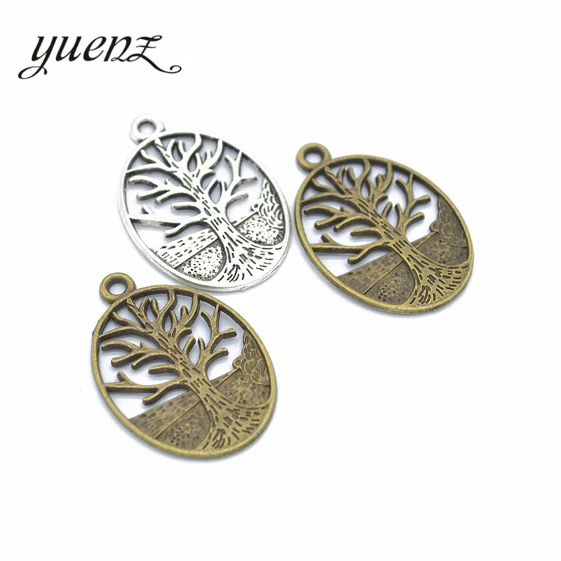 Yuenz 10 шт. ювелирной моды сплав дупле дерева Подвески Металл Подвеска DIY ювелирных