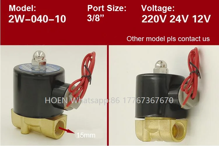 Нормально закрытый 2/2 дюймовый Пневматический электромагнитный клапан 2W040 10 воды