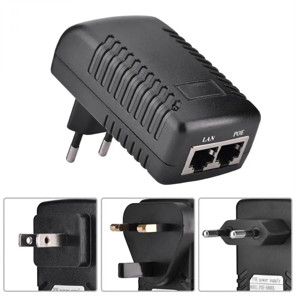 48 В адаптер питания 0 5 А настенный POE инжектор Ethernet Блок для IP телефона вилка
