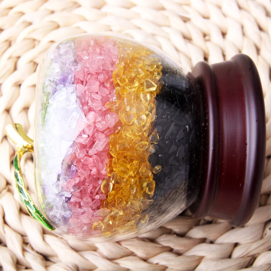 

Christmas Gifts Five kinds Natural Crystal Apple Luxury Glass Xmas Apple Crafts Home Decoration Accessories Chakra Healing Stone