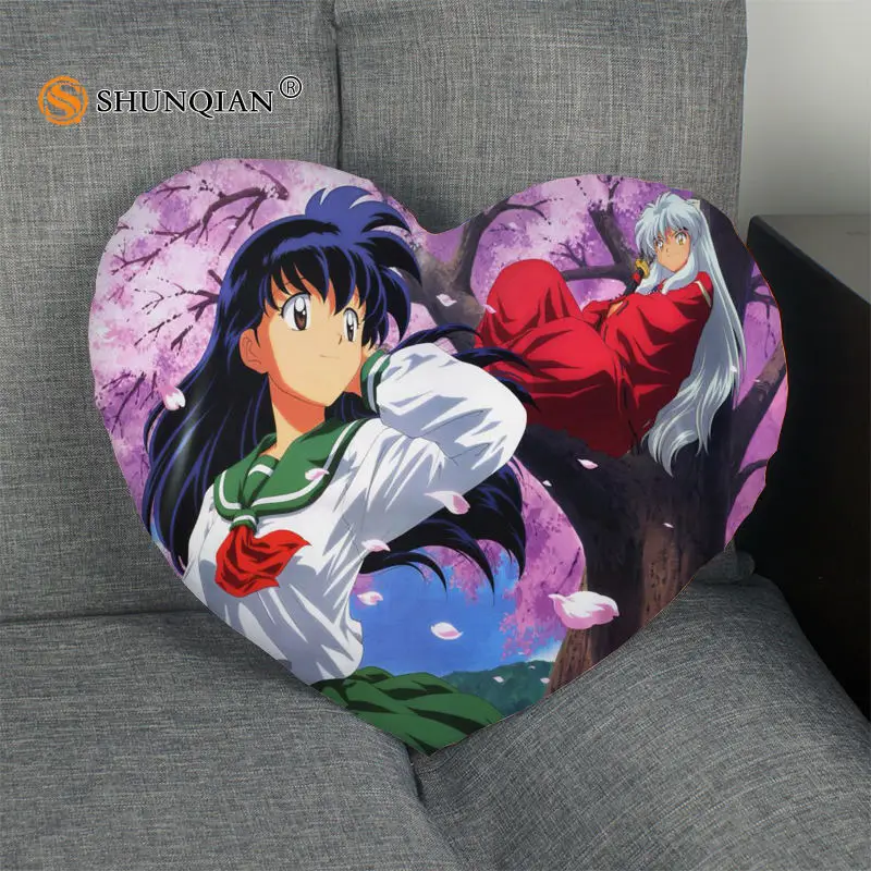 Лидер продаж Inuyasha подушка в форме сердечка выполненные на заказ Наволочка на молнии только покрыть без сердечника размер 41 x36cm, 47x42 см