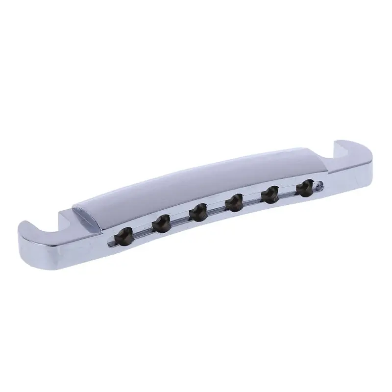 Brass Roller Saddle Tune-O-Matic LP Guitar Bridge &amp Tailpiece Set Chrome | Спорт и развлечения