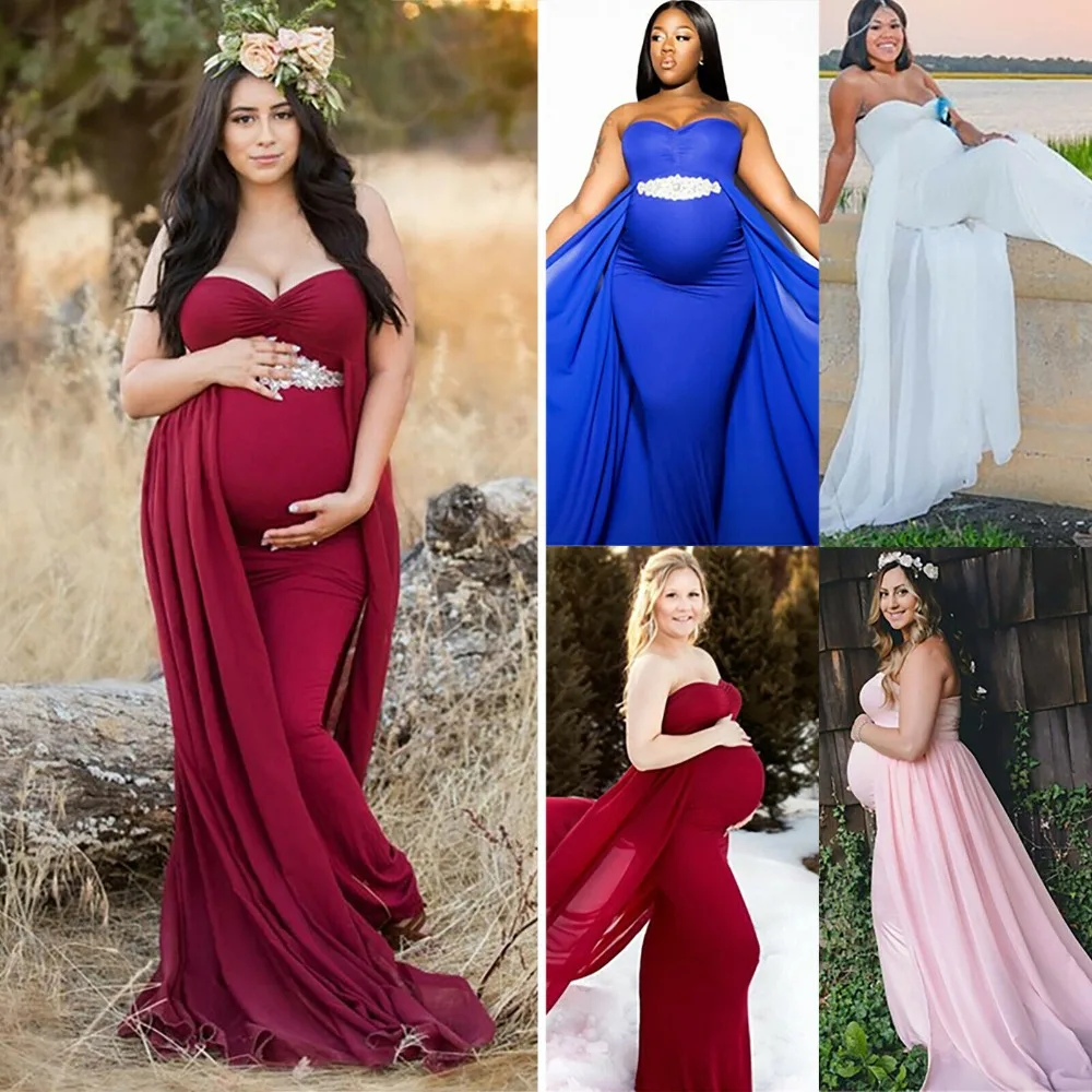 Платья для беременных фотосъемки шифоновое платье без рукавов с V образным