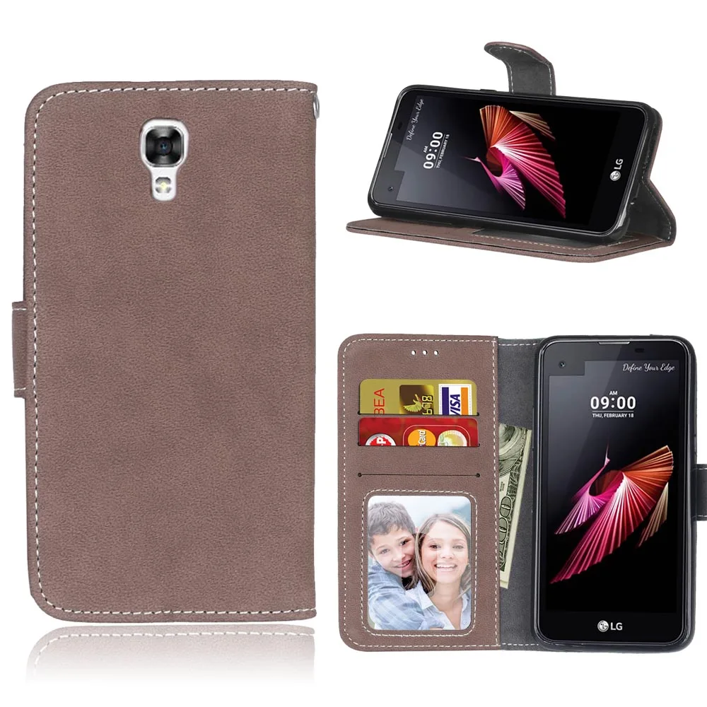 Brown Кожаный чехол для телефона LG K500 X с бумажником для экрана для LG X screen K500N/LG X View K500DS откидной Чехол s для LG X view K500DS - Цвет: Brown