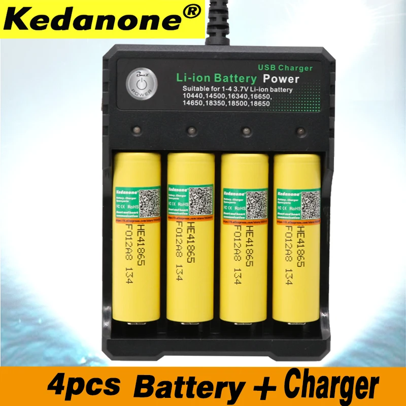 HE4 2500 mAh литий ионный аккумулятор 18650 3 7 V аккумуляторы питания Макс 20A 35A Разрядка