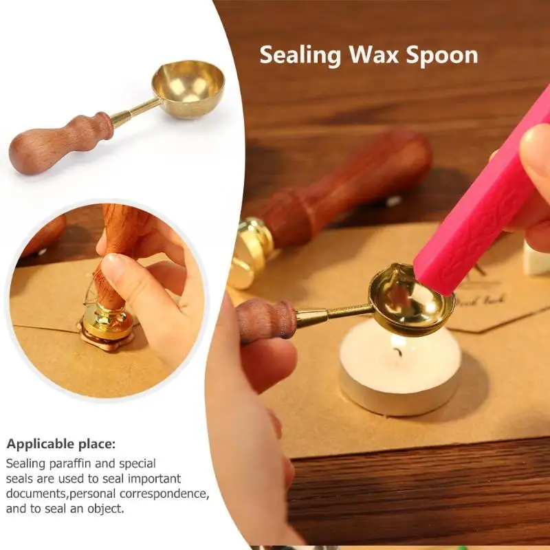 Ретро огненный воск печать металлический палка деревянная ручка уплотнительная