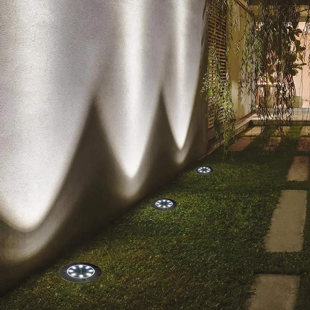 4 шт. водонепроницаемые 10 LED солнечные подземные светильники из нержавеющей стали