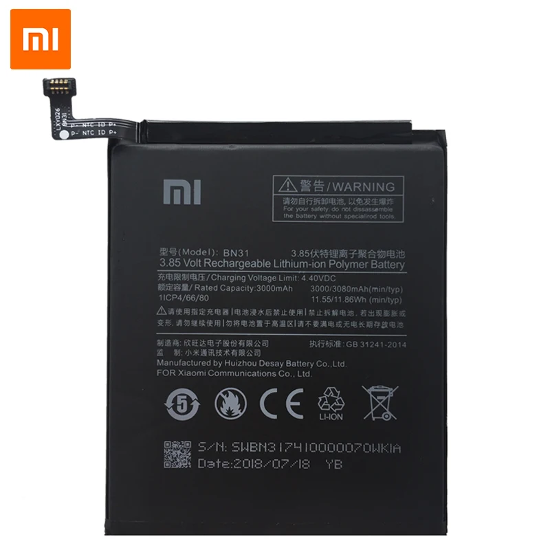 Аккумулятор для мобильного телефона Xiao mi BN31 для Xiaomi mi 5X mi 5X \ Red mi Note 5A 5A pro 3000 мАч Сменные Аккумуляторы+ Инструменты