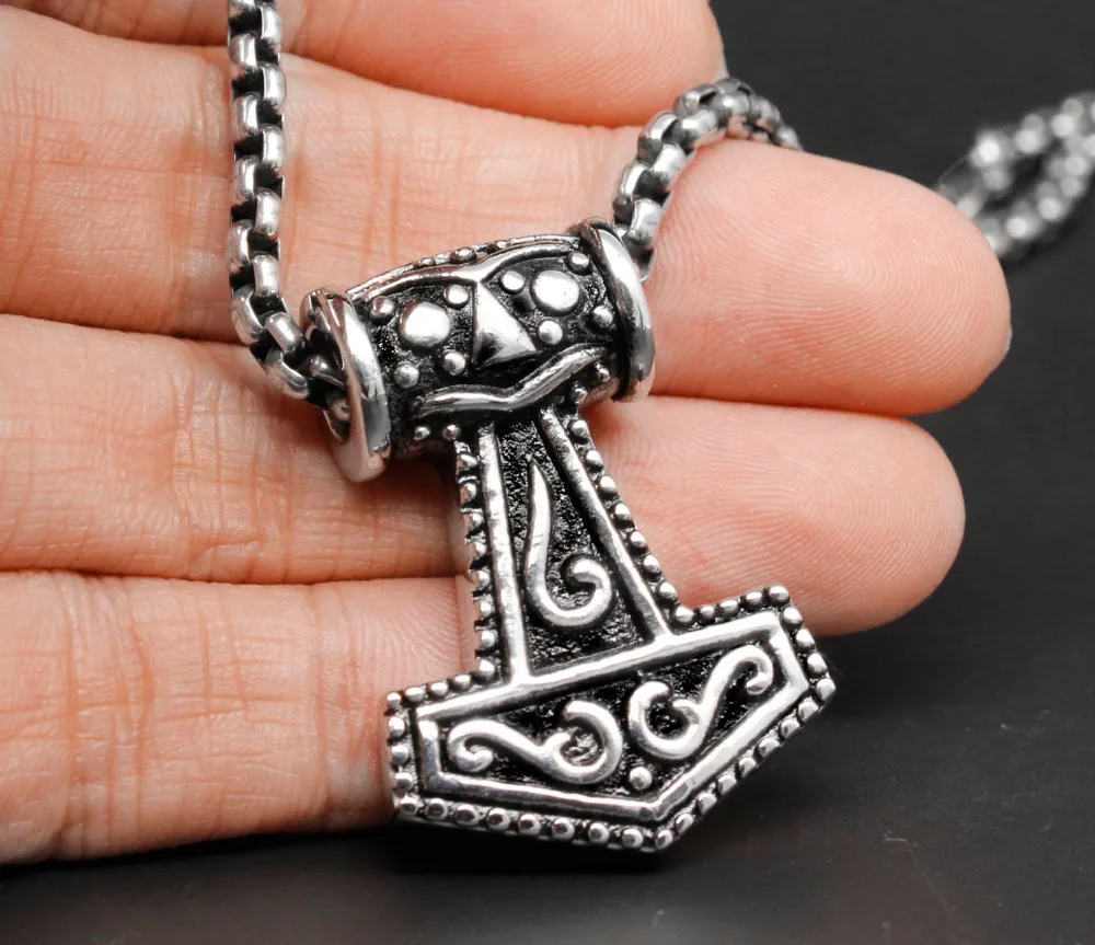 Кулон из нержавеющей стали ожерелье цепочка бесплатная доставка B1A501|mjolnir