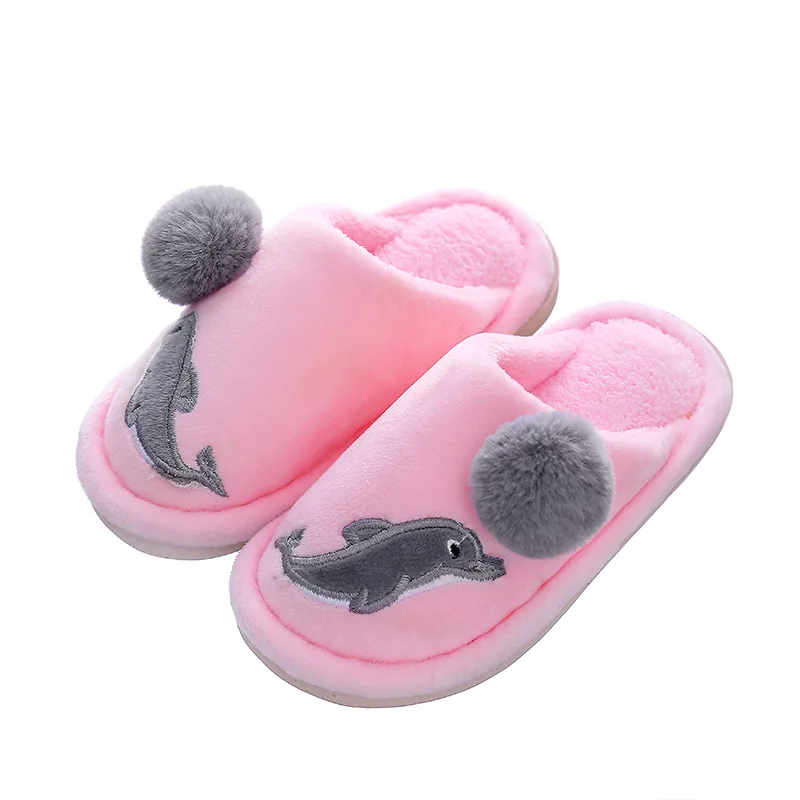 Домашние тапочки для девочек и мальчиков хлопковая обувь мягкая подошва с