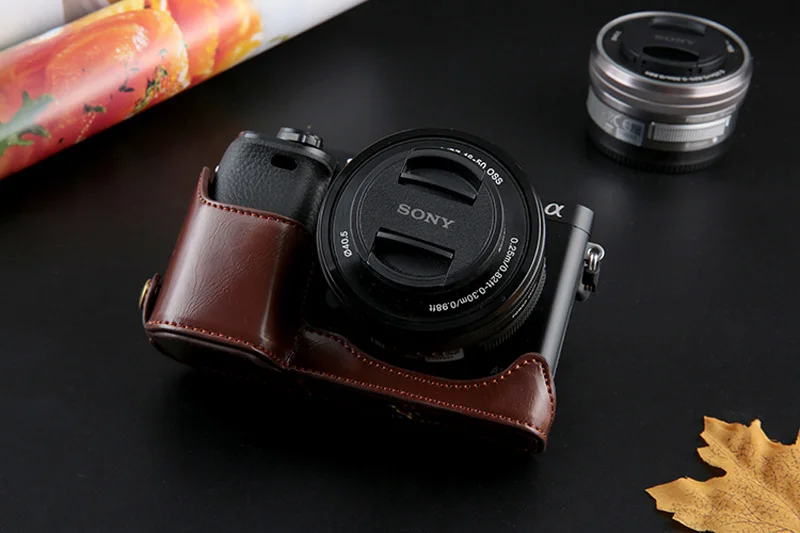Из искусственной кожи Половина Камера низ чехол сумка чехол для sony A6000 A6300 A5100 A5000 A7 A7S A7R A7RM2 A7II A7S2 A9 A7M3 A7 Mark ii iii