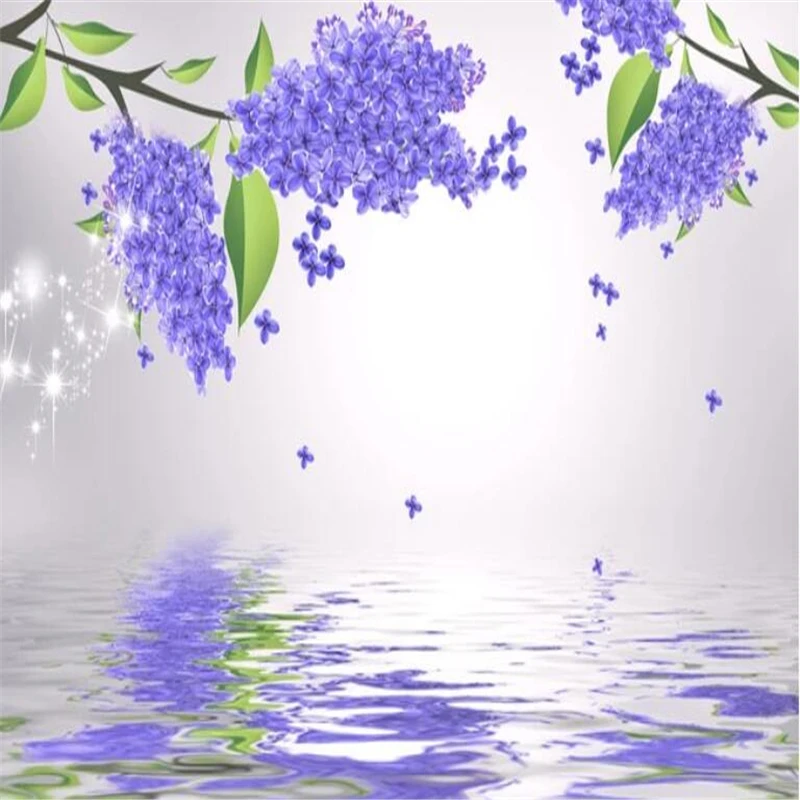 beibehang papel de parede Fashion Personality behang Premium Silk Wallpaper Beautiful Blue Flower Mural wall papers home decor |